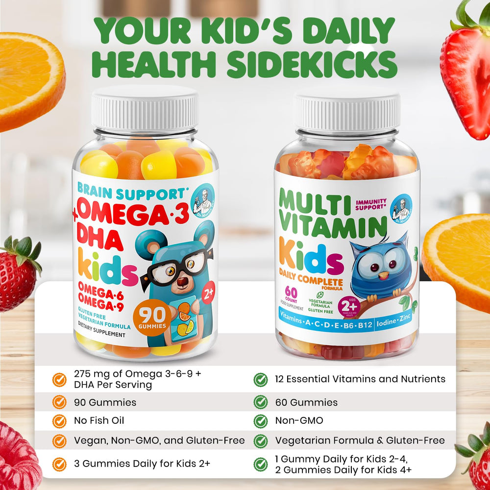 DR. MORITZ Kids Multivitamin Gummies bottle front, immune and growth support.