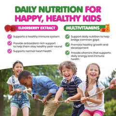 DR. MORITZ kids multivitamin label closeup with essential nutrients.