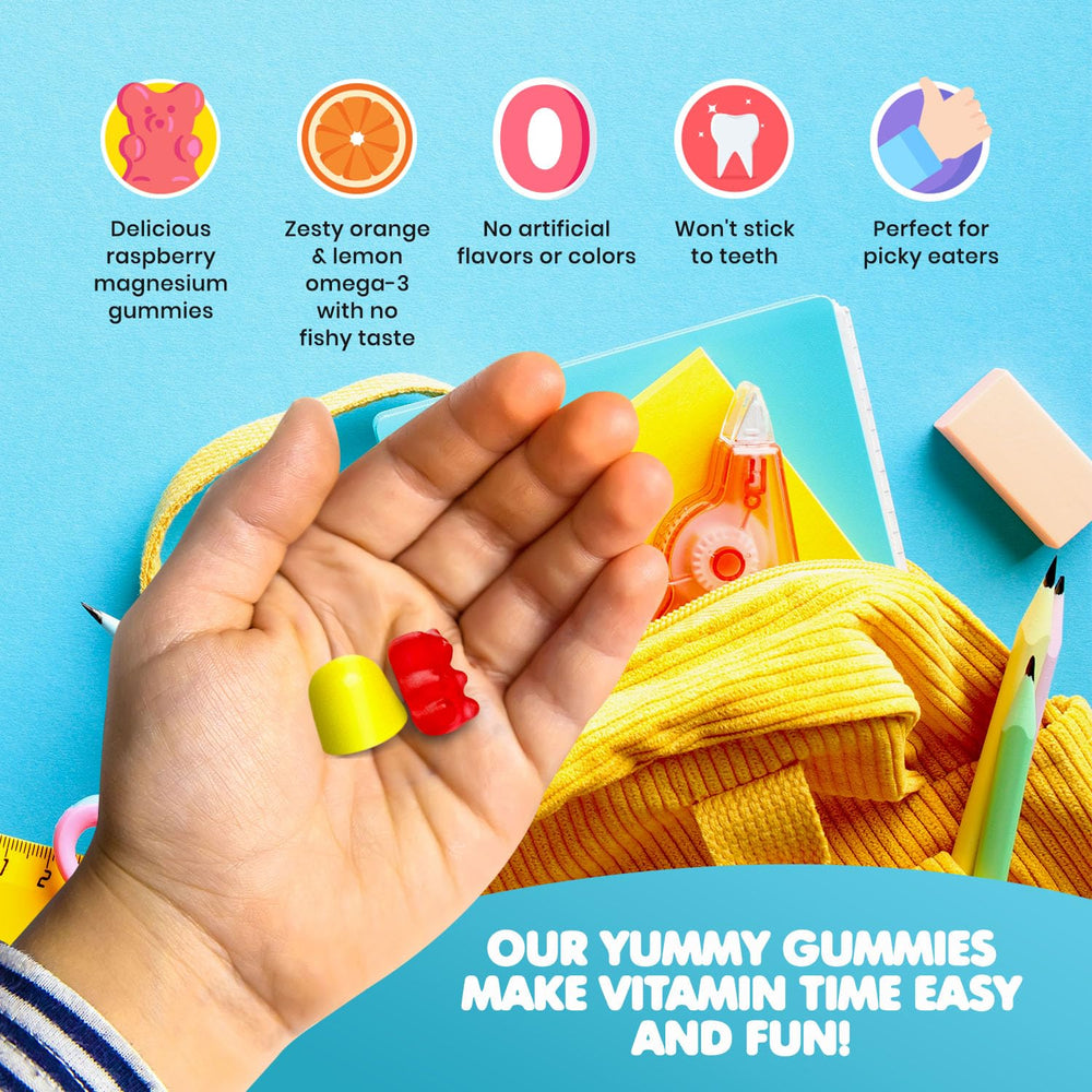 DR. MORITZ Kids Omega-3 Gummies lemon-orange vegan flavor and packaging