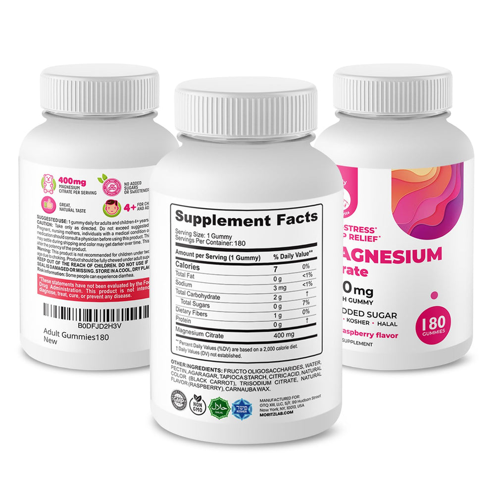 DR. MORITZ Magnesium Gummies raspberry close-up highlights chewy texture and fruity flavor