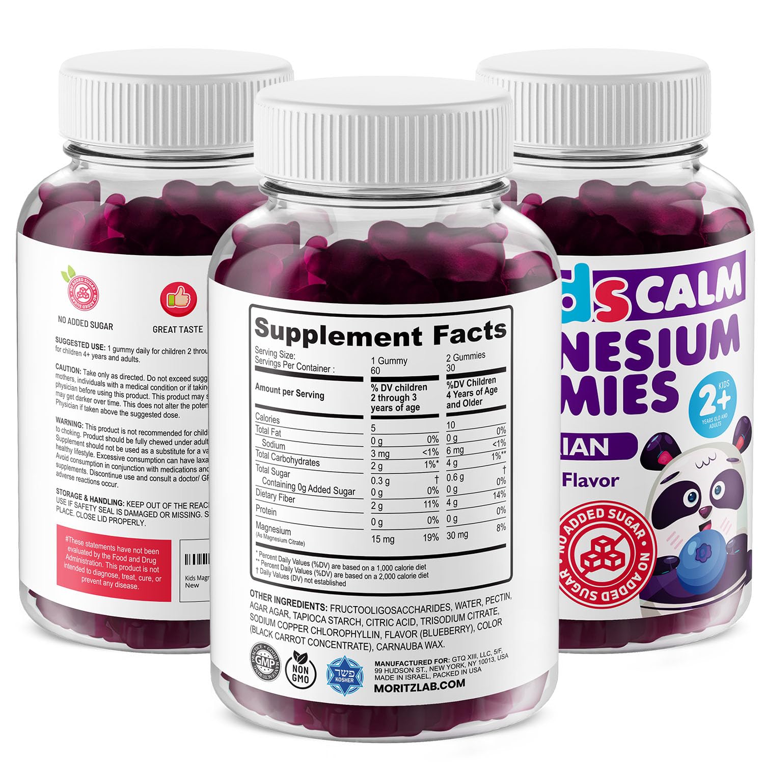 DR. MORITZ gummies close-up highlights blueberry flavor and soft texture.