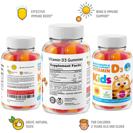 DR. MORITZ Vitamin D gummies label close-up showing vegetarian formula