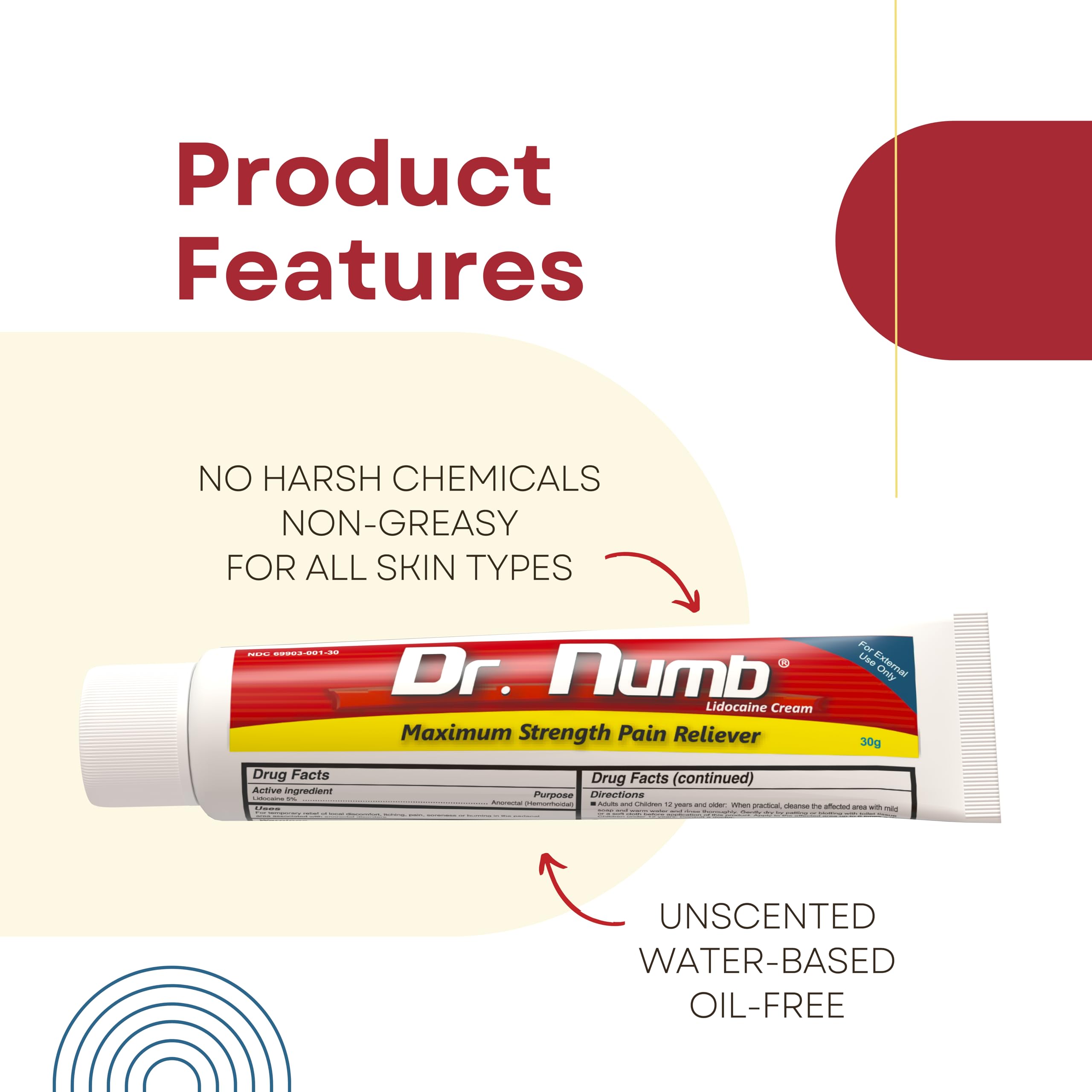 Hemorrhoid care use with Dr. Numb for localized numbness