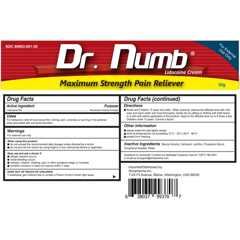 Canada made Dr. Numb with a child resistant cap