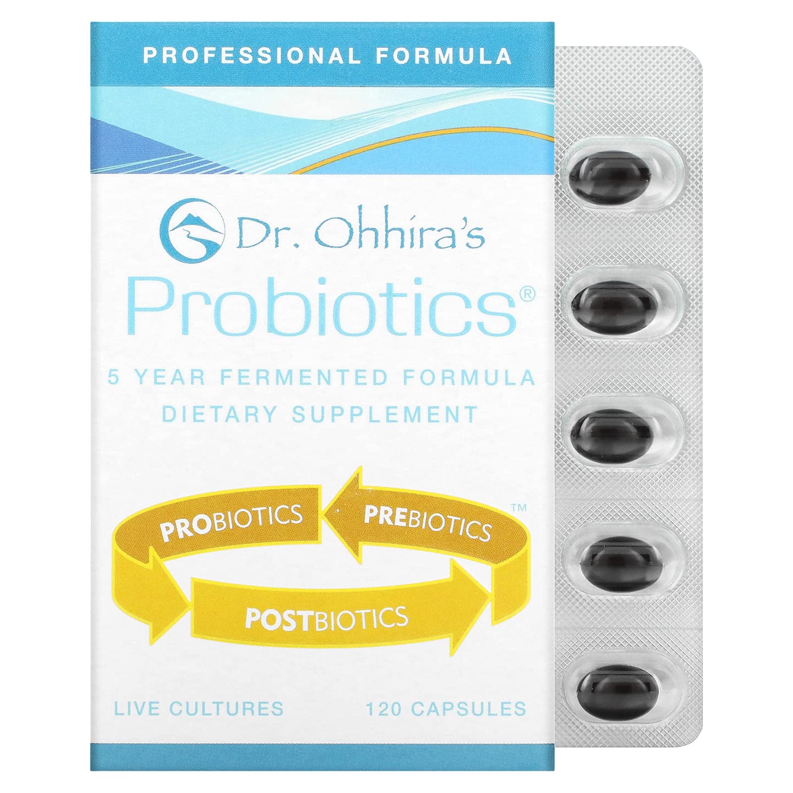 Dr. Ohhira's Probiotics Professional Formula bottle with live cultures for digestive comfort