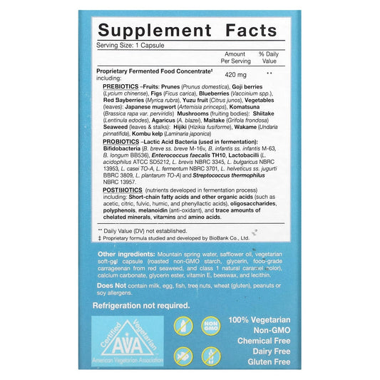Dr. Ohhira's Probiotics Professional Formula capsules showing 12-strain blend for gut health and nutrient absorption