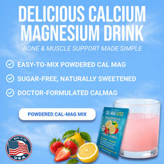 Single-serve Cal-Mag Vites packets ideal for travel and school routines
