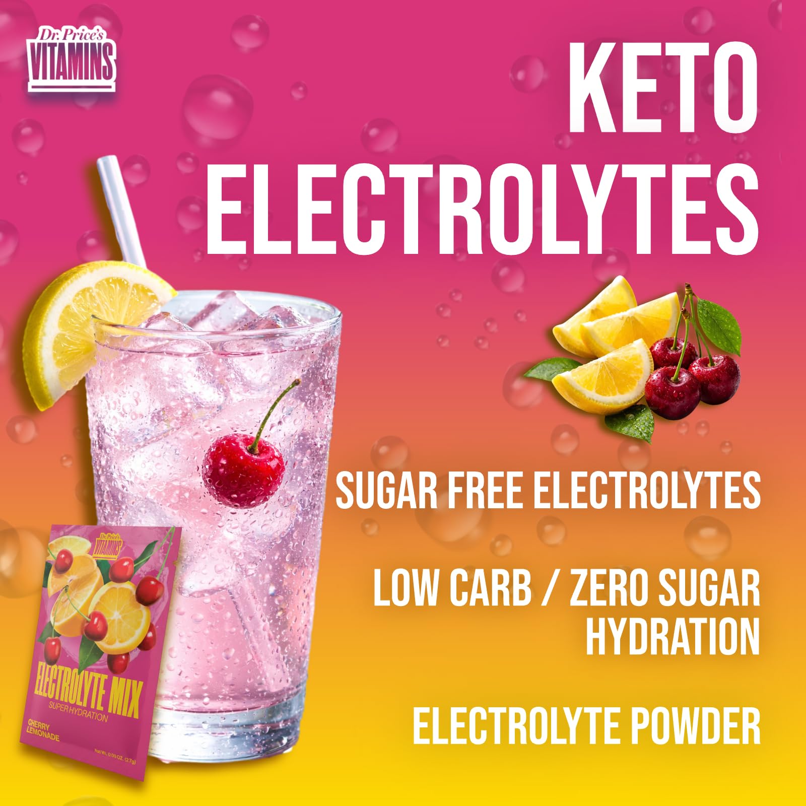 Dr. Price's Electrolytes on-the-go pack for workouts and daily hydration