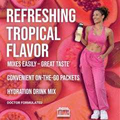 Dr Price's Electrolytes tropical glass with dissolved powder for refreshment