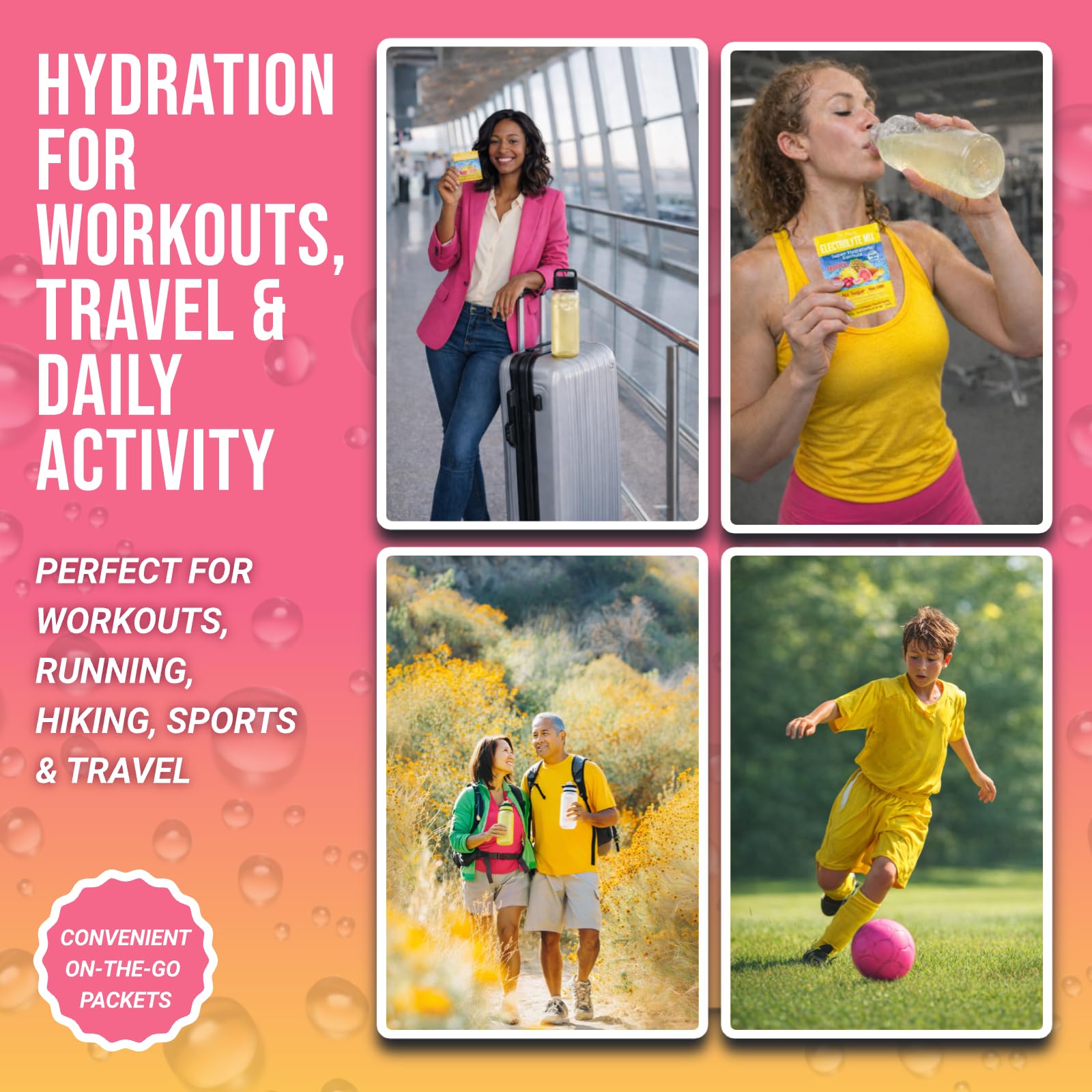 Dr Price's Electrolytes tropical packaging creative shot emphasizing keto-friendly hydration
