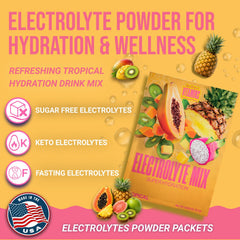 Dr Price's Electrolytes tropical packets open packaging for easy mix