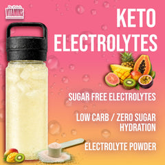 Dr. Price's Electrolytes Tropical bulk container suited for travel and gym.