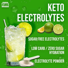 Vegan and non-GMO certification badges adorn Dr. Price's Lemon Lime electrolytes.