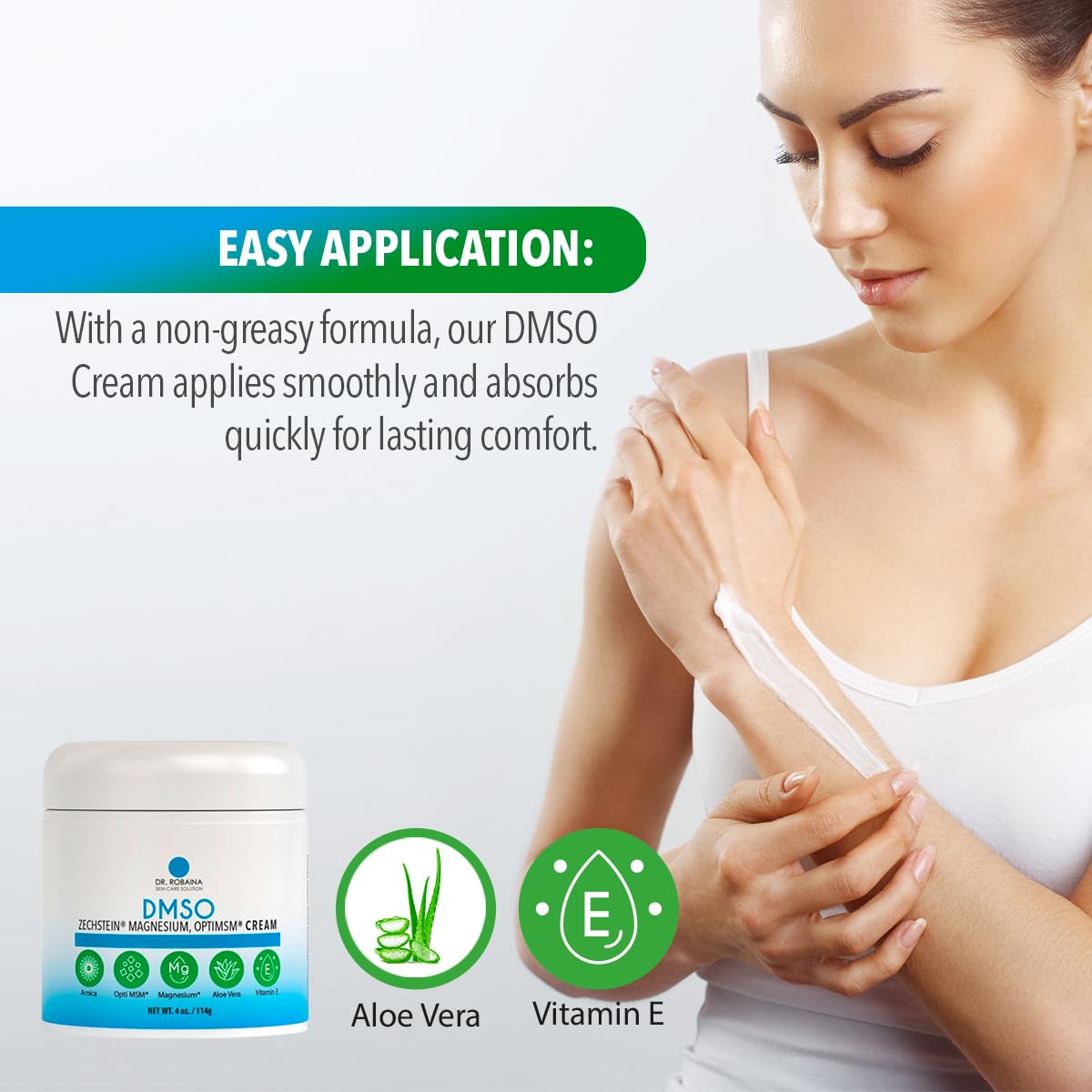 Dr. Robaina DMSO Cream used in a calm nightly routine.