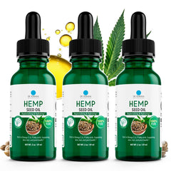 Dr. Robaina hemp seed oil bottle front showing pure formulation for skin care