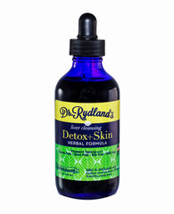 Dr. Rydland's Detox & Skin bottle pour shows fast-absorption liquid for skin support