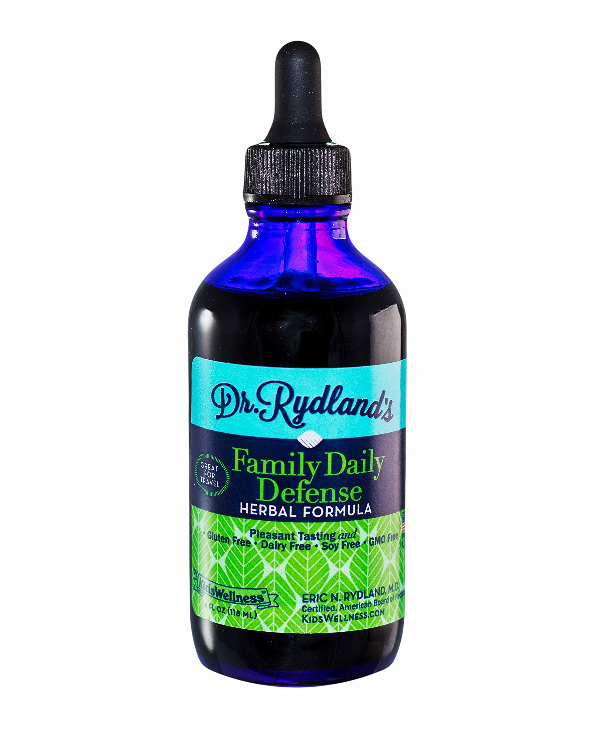 Dr. Rydland's Family Daily Defense bottle front view supports daily wellness.