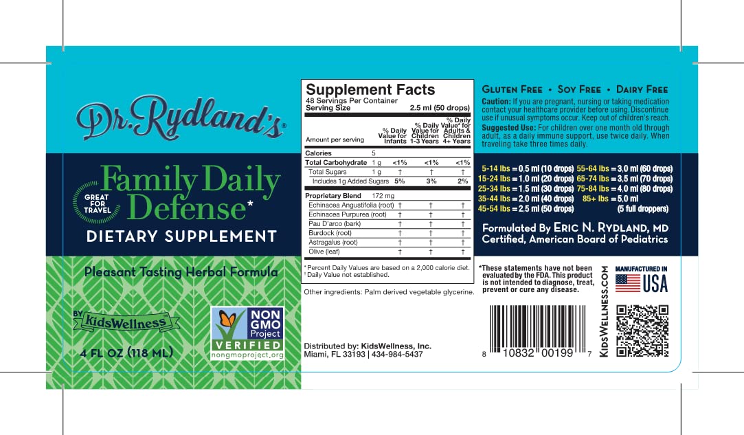 Bottle top with secure seal for Dr. Rydland's Family Daily Defense.