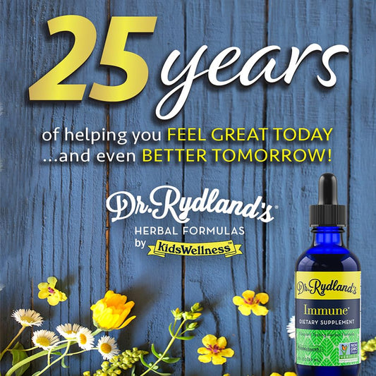 Dr. Rydland's Herbal Supplement dropper pours for quick absorption