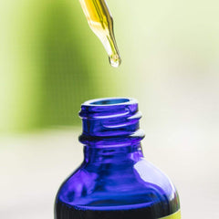 Close-up of the organic herb blend on the label for natural ingredients.