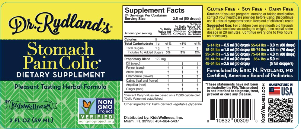 Dr. Rydland's Pleasant Tasting bottle hero shot emphasizes natural herbal formula.