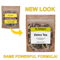 Dr. Schulze's Detox Tea ginger-cardamom-fennel focus highlights digestive support.