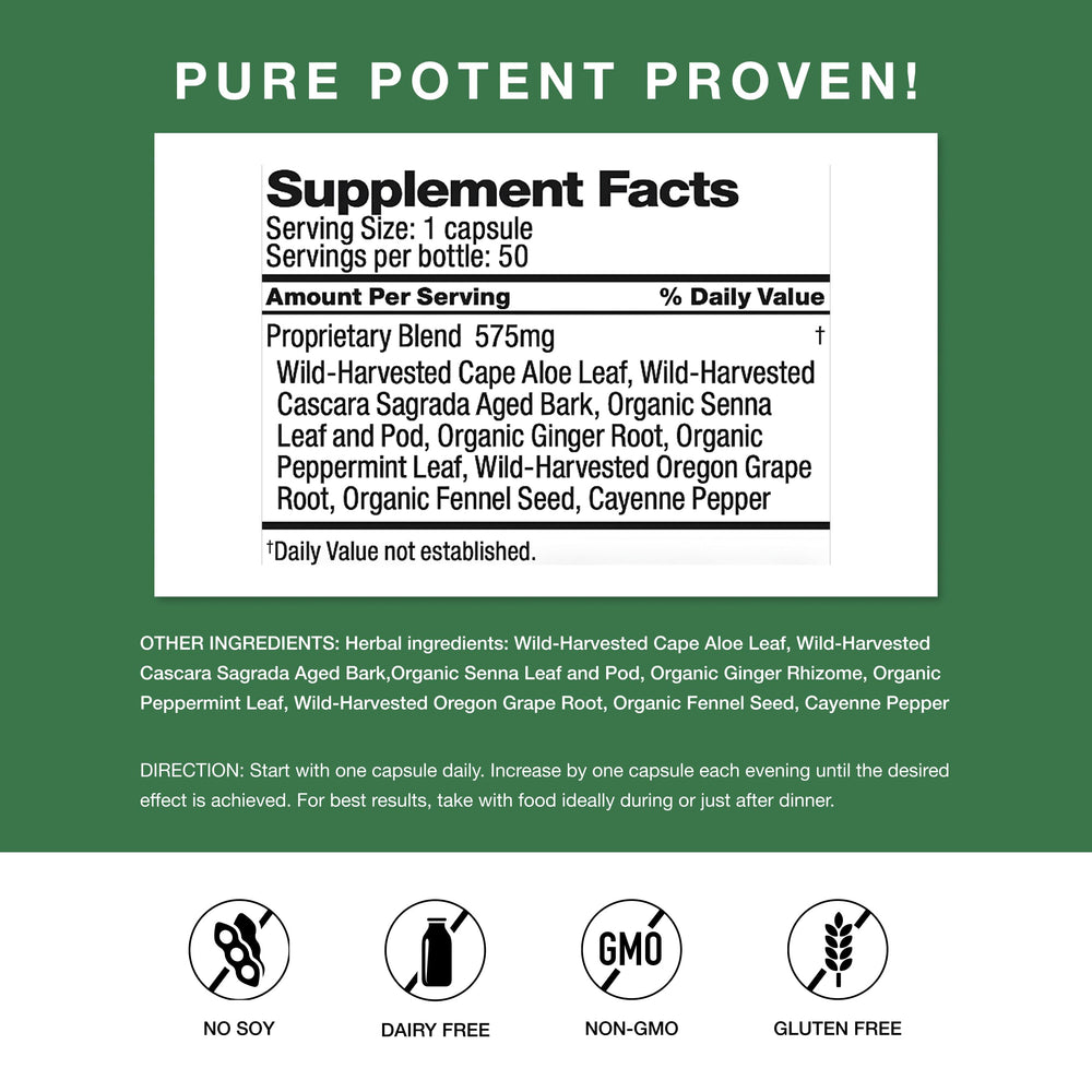 Close-up of Easy Go Bowel Mover capsules, vegan gut health for smoother stools.