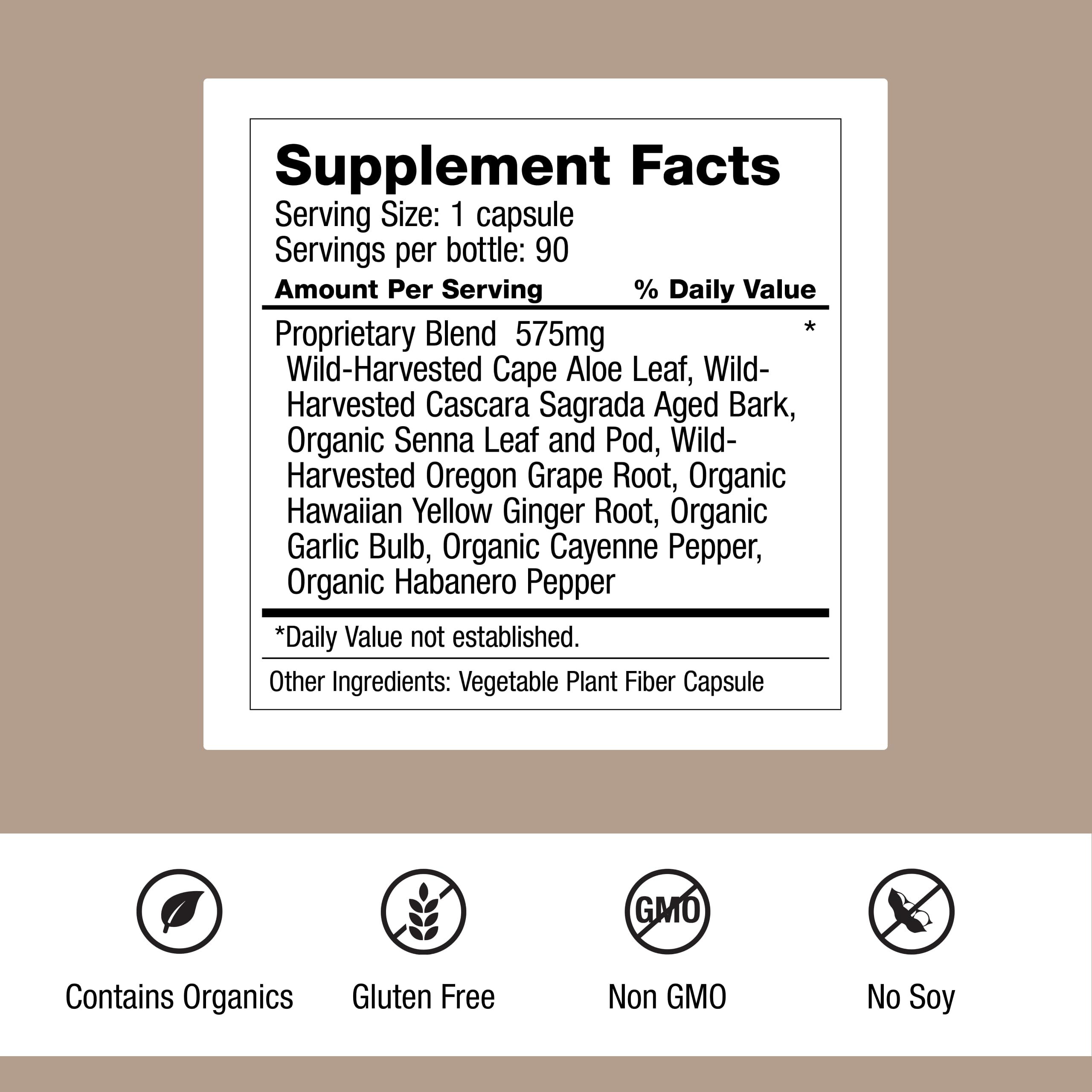 Close up of Intestinal Formula 1 capsules offering gentle bowel movement support