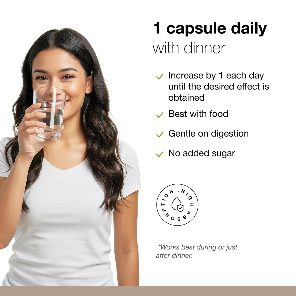 Dr. Schulze's Intestinal Formula #1 bottle beside a glass of water suggests a simple daily cleansing ritual.