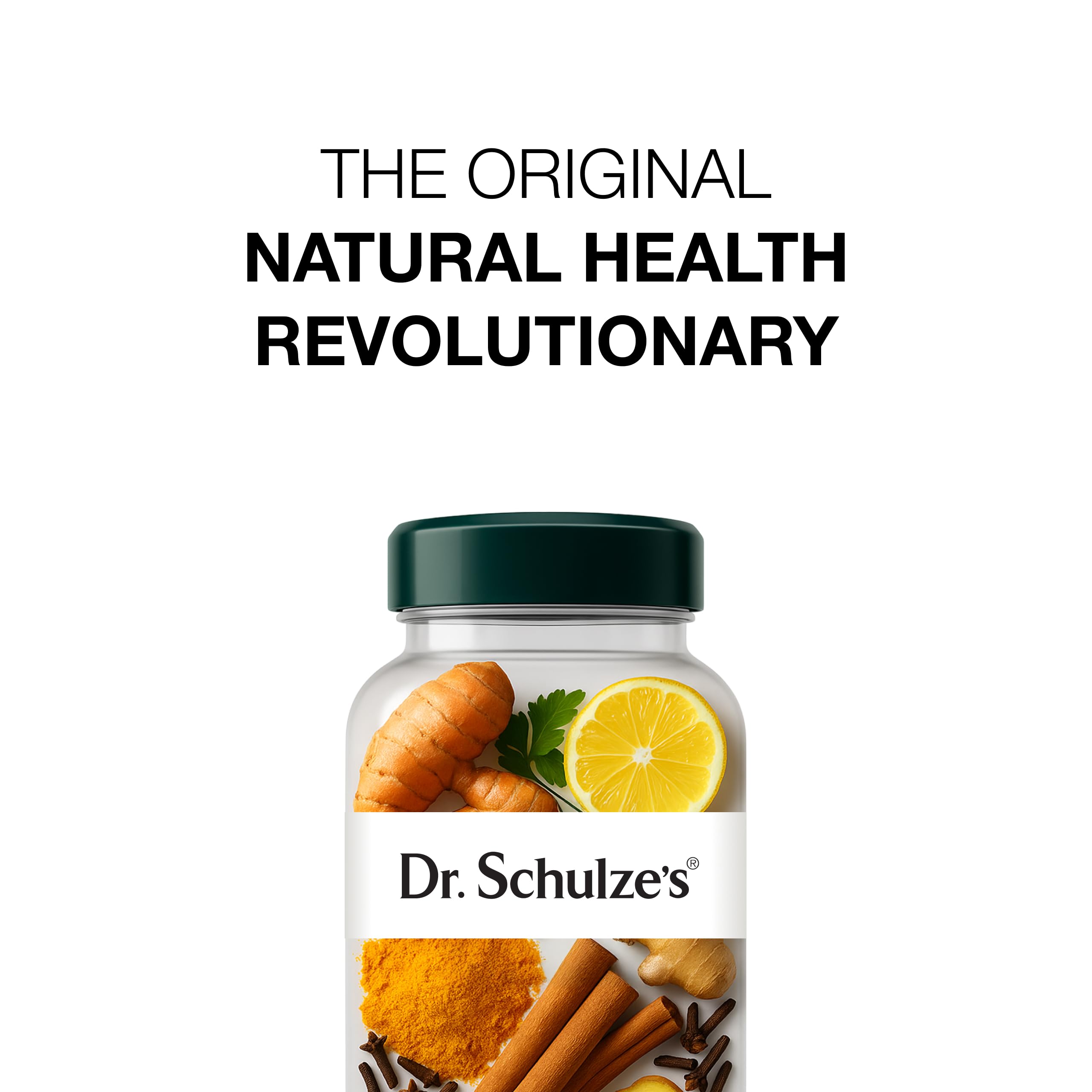 Dr. Schulze's Intestinal Formula #1 sealed bottle signals quality control.