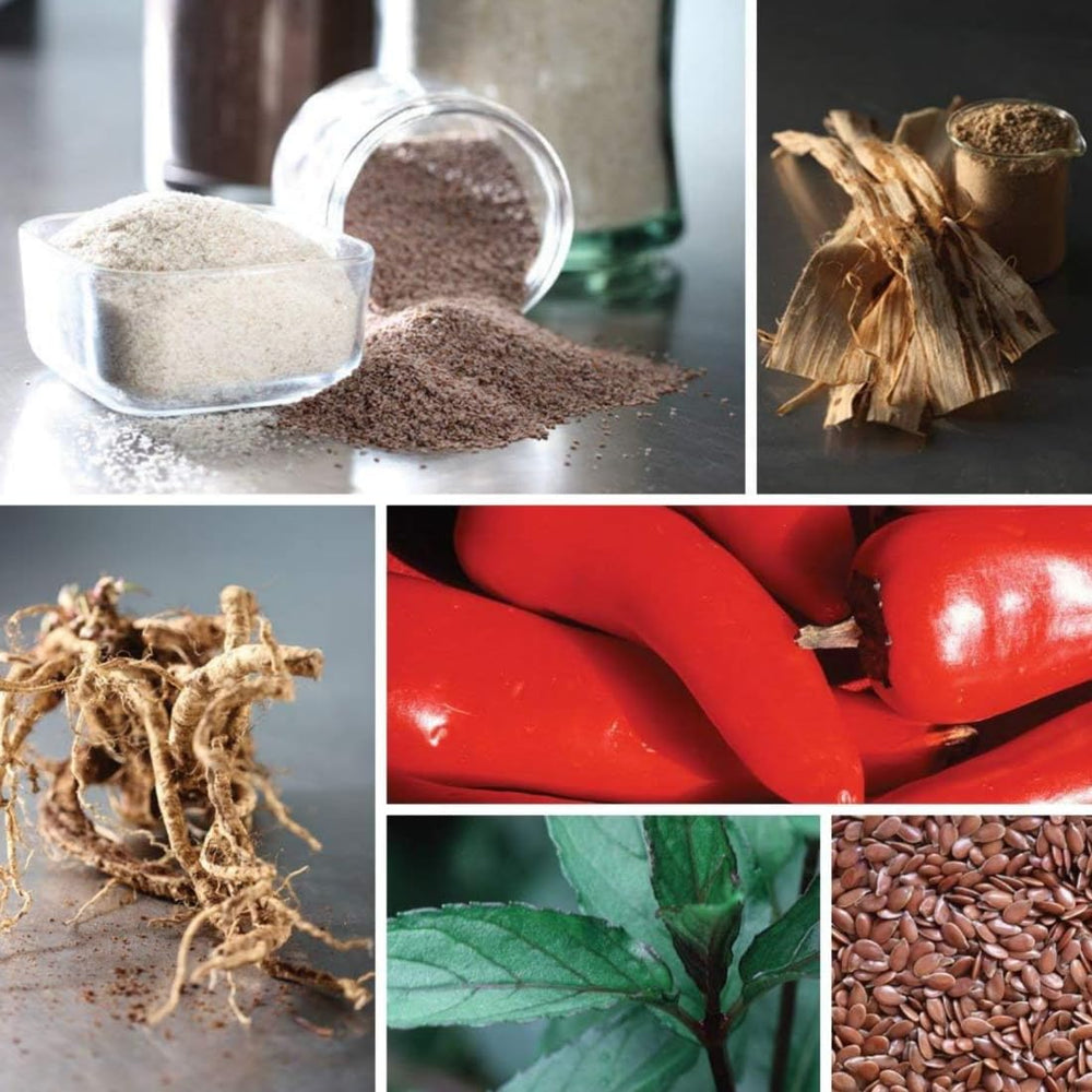 Dr. Schulze's Organic Herbal Supplements packaging highlighting vegan, non-GMO quality.