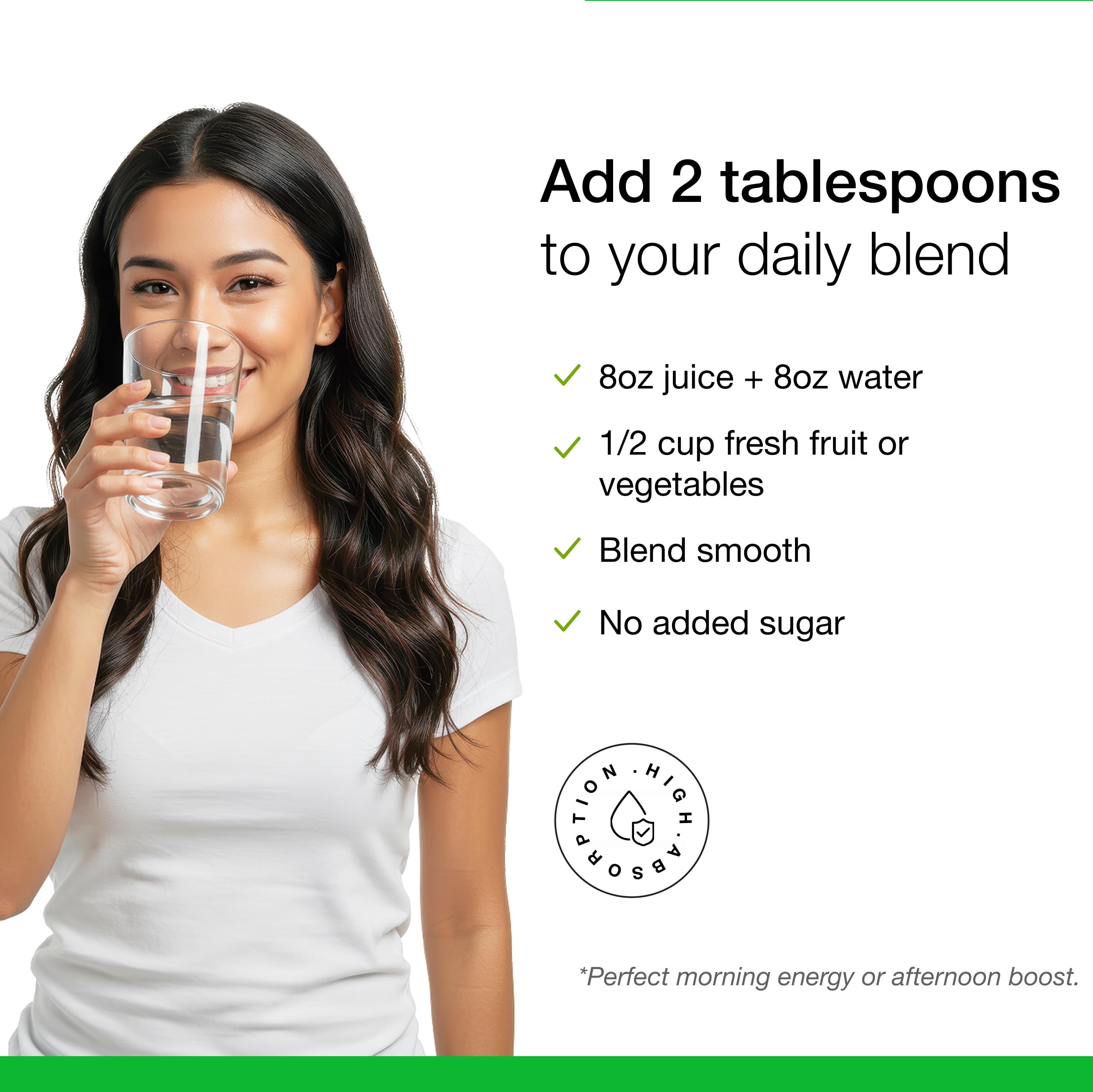 Dr. Schulze's SuperFood Plus scoop with powder ready to blend into water