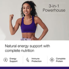 Ingredients label highlights over 40 natural components and organic multivitamin blend.