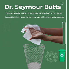 Dr. Seymour Butts Hemorrhoid Wipes eco-friendly packaging supports responsible disposal