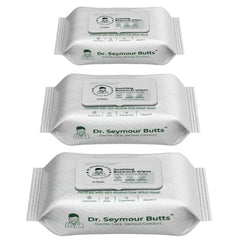 Dr. Seymour Butts Hemorrhoid Wipes three-pack front view for daily comfort