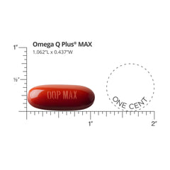 Dr. Sinatra Omega Q Plus MAX bottle with label featuring DHA, turmeric, and resveratrol.