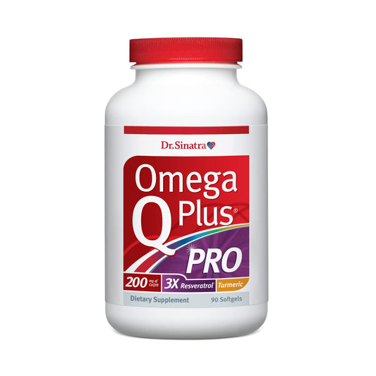 Dr. Sinatra Omega Q Plus PRO bottle front supports energy and heart health.