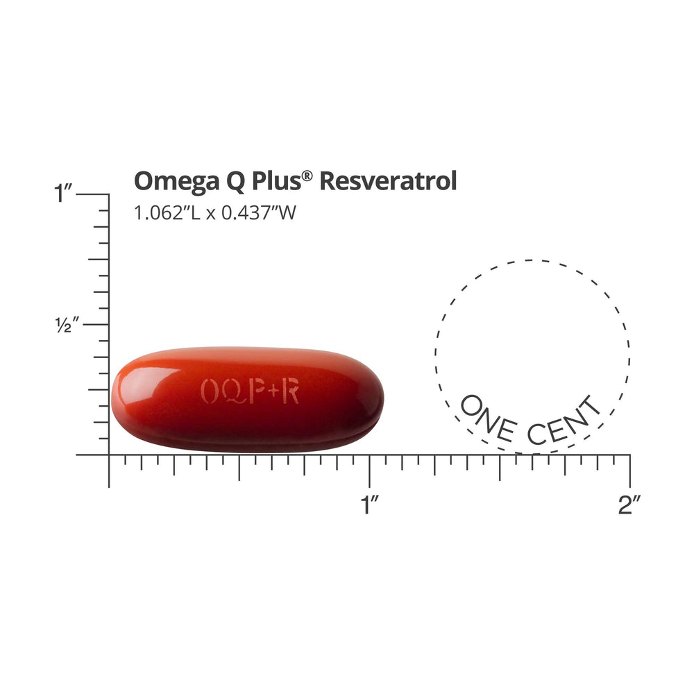 Product label detail highlights CalaMarine Omega-3 and Resveratrol for heart and cellular support.