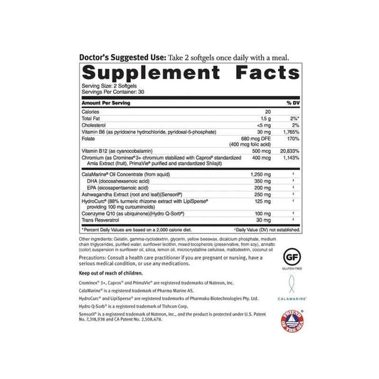 Close up of Dr. Sinatra Omega Q Plus Ultra softgels for easy dosing.