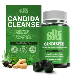 Dr. Siti Candisite bottle pour for convenient daily Candida support.
