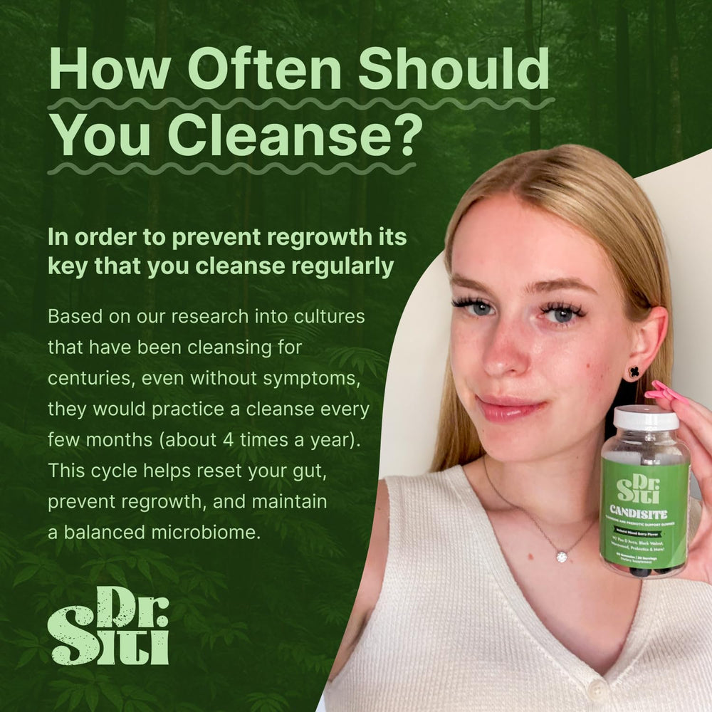 Dr. Siti Candisite wormwood blend emphasizes herbal cleansing support.