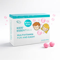 Dr. T Kids Essentials Packs bubblegum front view for easy on-the-go nutrition