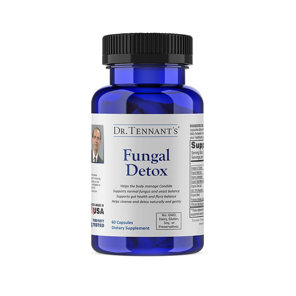 Dr Tennant's Fungal Detox bottle front for daily cleansing routine