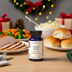 Dr Tennant's Fungal Detox capsules closeup for daily wellness routine