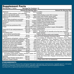 Dr. Tobias concept image of 42 fruits and vegetables on label