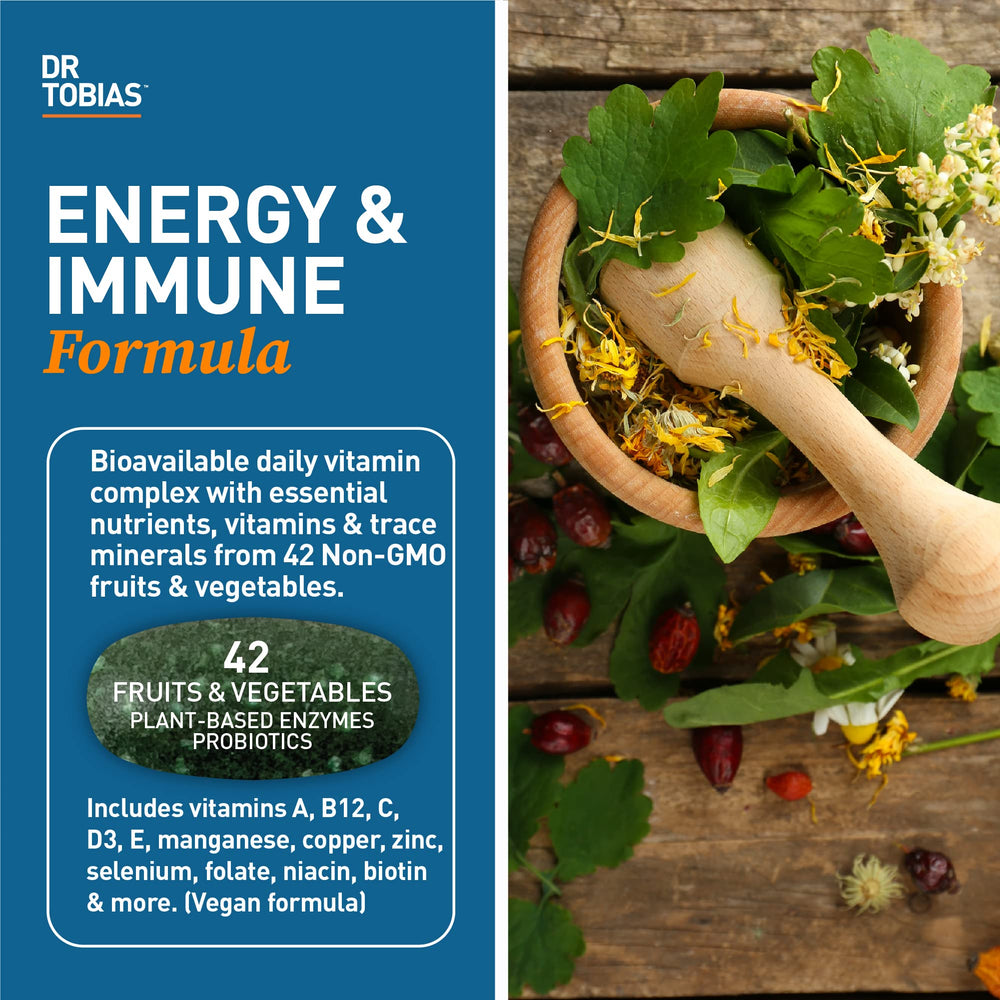 Dr. Tobias Adult Multivitamin bottle label close-up showing vitamins