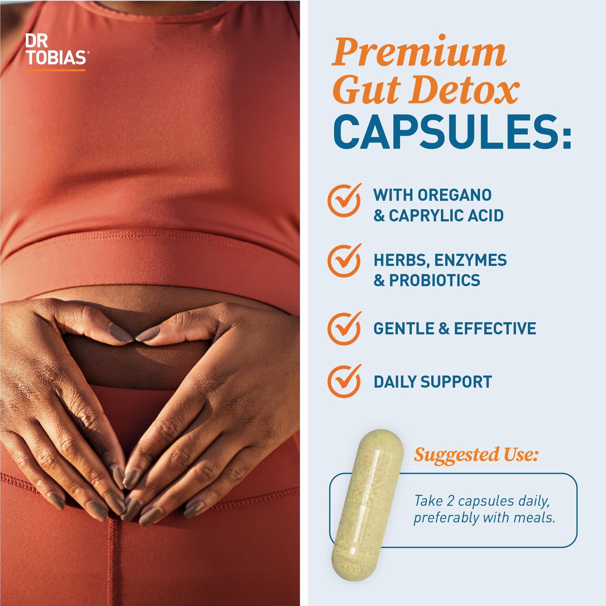 Dr. Tobias Candida Support capsules ready for daily probiotic routine.