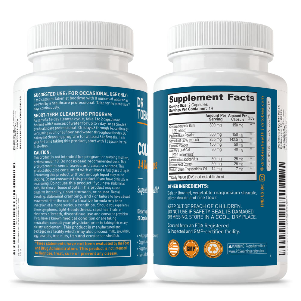 Dr. Tobias Colon Cleanse 4-bottle bundle for extended cleansing plan.