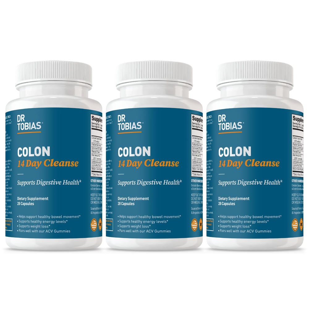Dr. Tobias Colon Cleanse bottle and capsules for daily gut support.