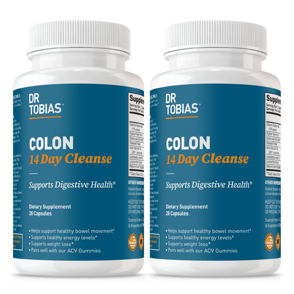 Dr. Tobias Colon Cleanse bottle with 56 capsules overview for gentle digestive support